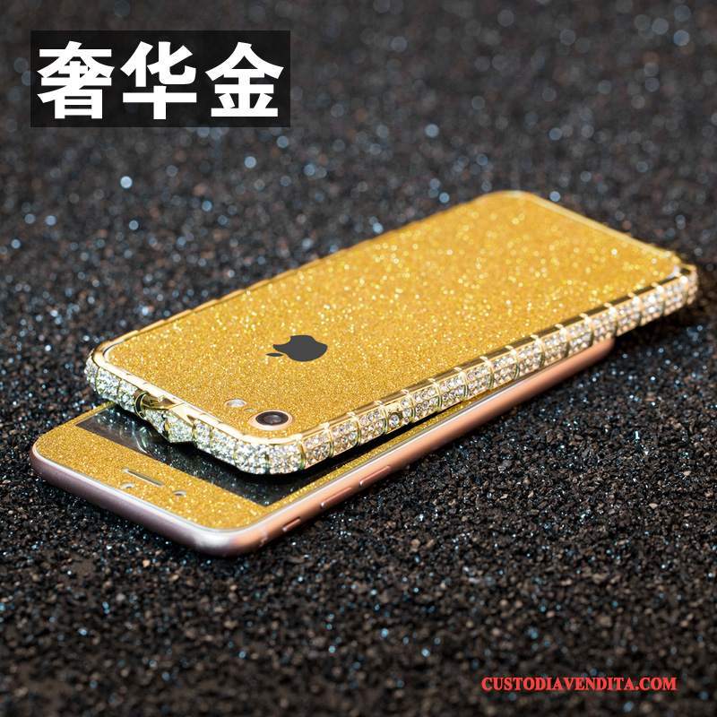 Custodia iPhone 8 Strass Con Strass Telaio, Cover iPhone 8 Protezione Anti-caduta Rosa