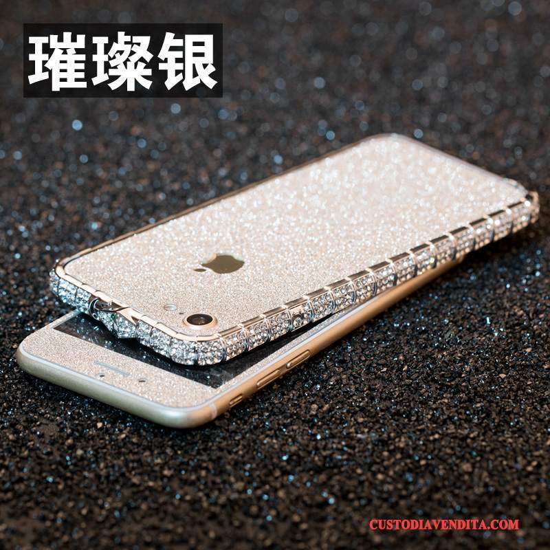 Custodia iPhone 8 Strass Con Strass Telaio, Cover iPhone 8 Protezione Anti-caduta Rosa