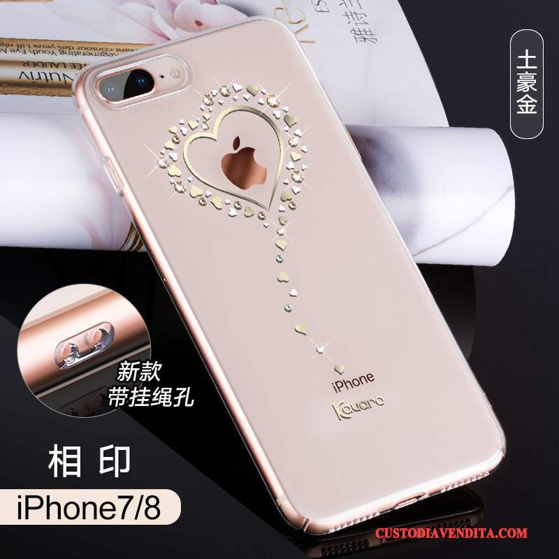 Custodia iPhone 8 Strass Nuovotelefono, Cover iPhone 8 Trasparente Tutto Incluso