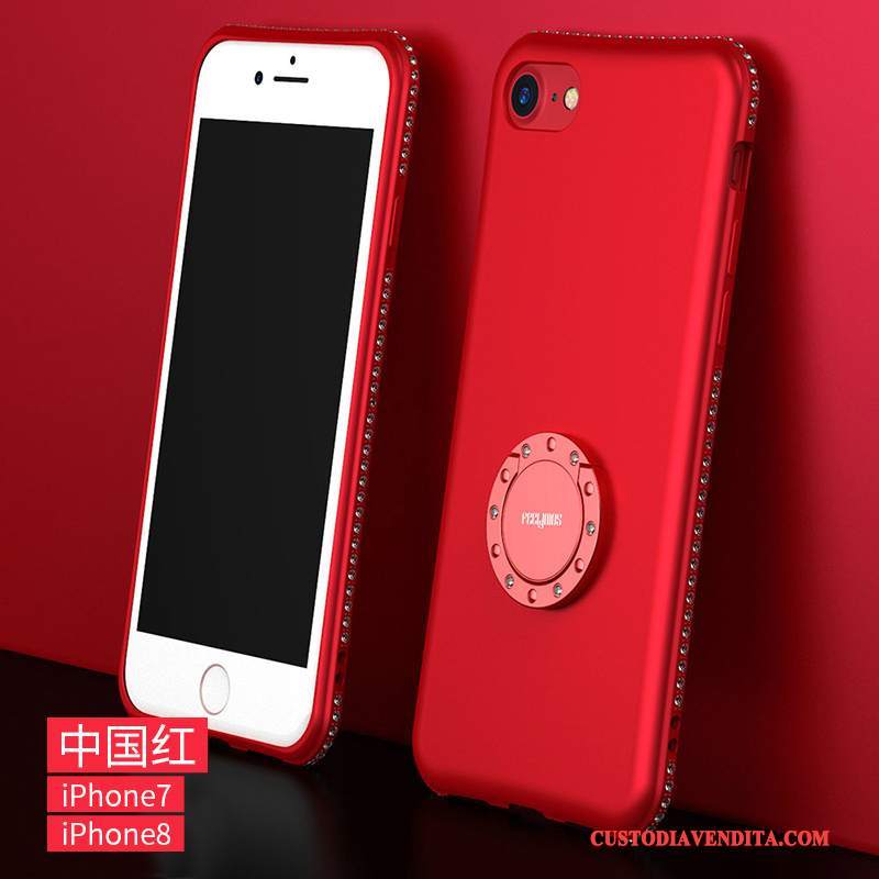 Custodia iPhone 8 Strass Tutto Incluso Rosso, Cover iPhone 8 Silicone Telefono Anti-caduta