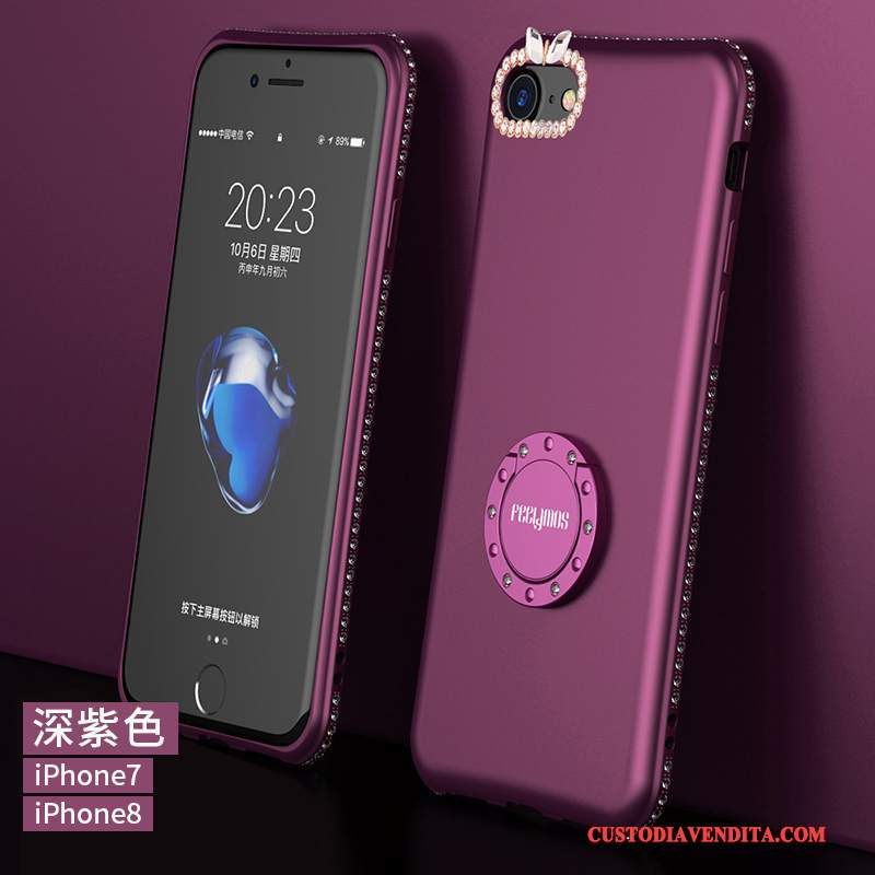 Custodia iPhone 8 Strass Tutto Incluso Rosso, Cover iPhone 8 Silicone Telefono Anti-caduta