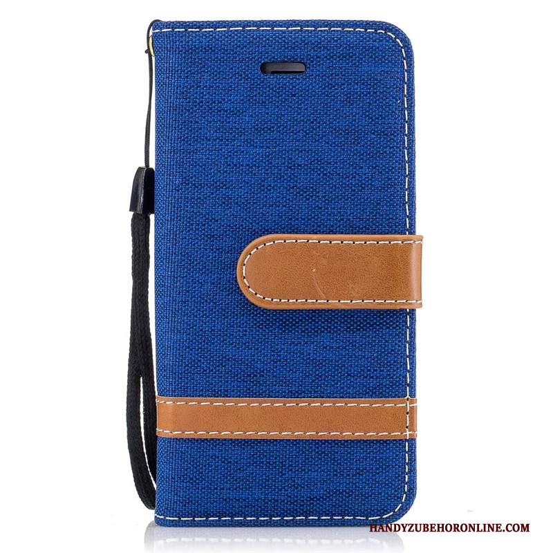 Custodia iPhone Se 2020 Folio Tutto Incluso Supporto, Cover iPhone Se 2020 Protezione Carta Blu