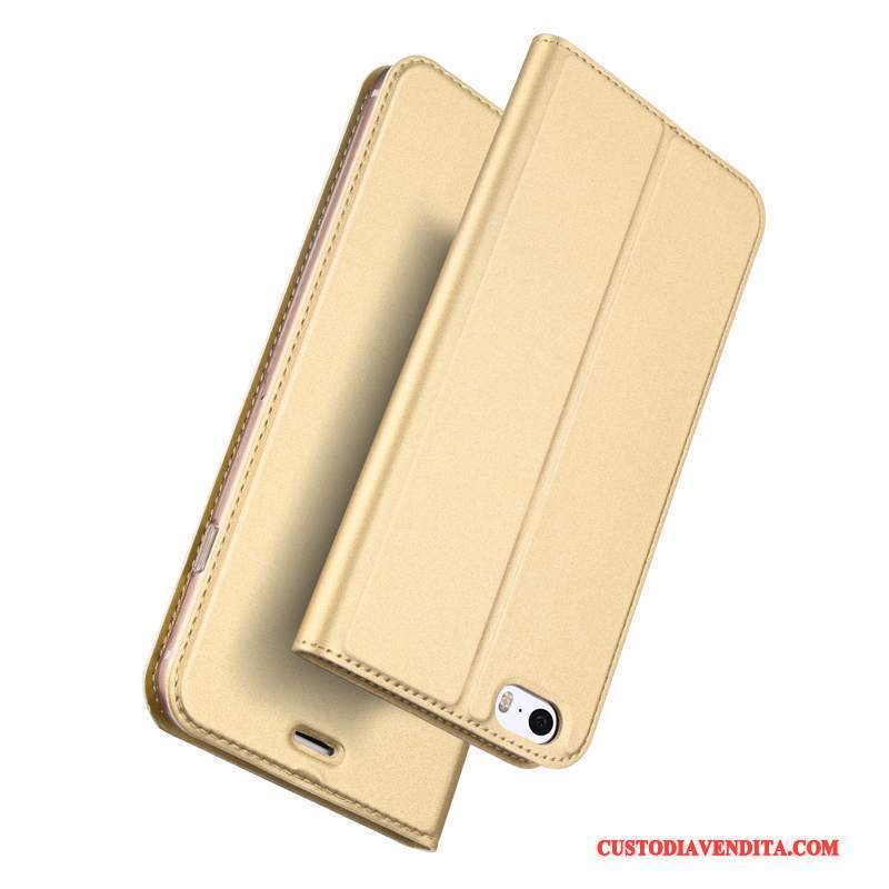 Custodia iPhone Se Folio Borse Oro, Cover iPhone Se Pelle Leggere Affari