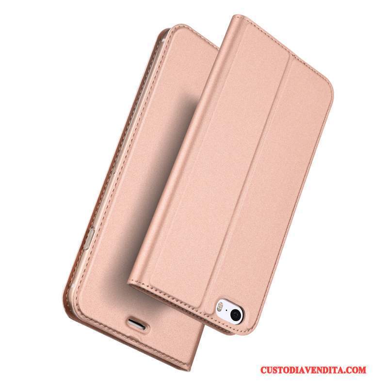 Custodia iPhone Se Folio Borse Oro, Cover iPhone Se Pelle Leggere Affari