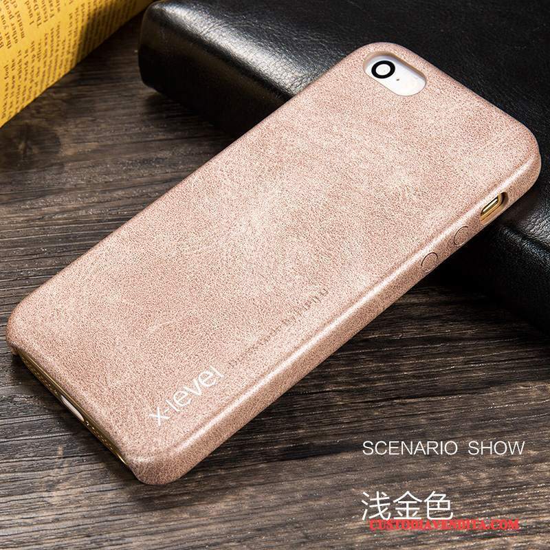 Custodia iPhone Se Pelle Telefono Sottile, Cover iPhone Se Protezione Tendenza Marrone