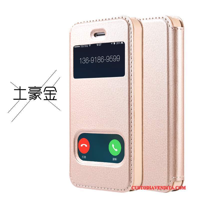 Custodia iPhone Se Protezione Orotelefono, Cover iPhone Se Pelle