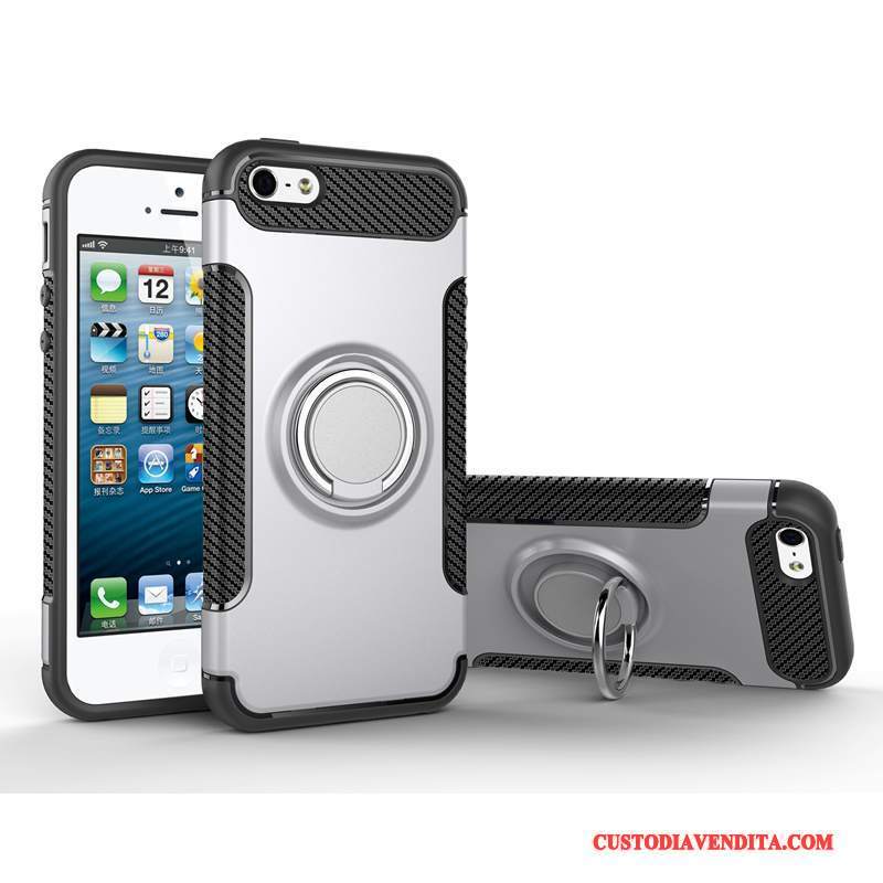 Custodia iPhone Se Protezione Ring Anti-caduta, Cover iPhone Se Creativo Oro Fibbia