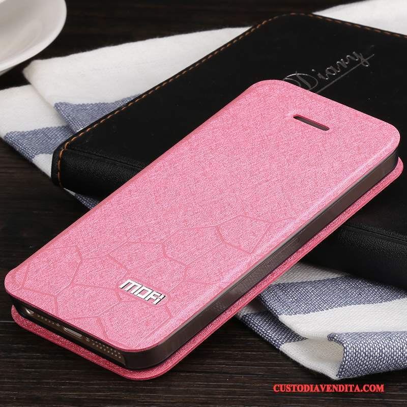 Custodia iPhone Se Protezione Telefono Rosa, Cover iPhone Se Pelle Tendenza Anti-caduta