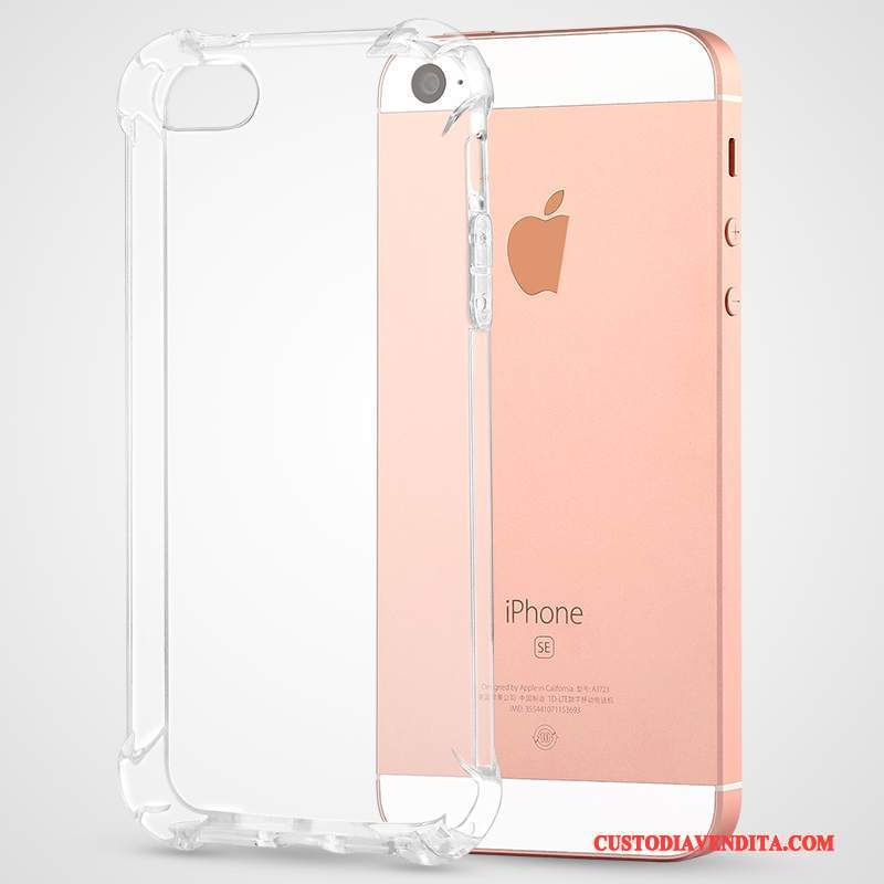 Custodia iPhone Se Silicone Morbido Tutto Incluso, Cover iPhone Se Telefono Oro