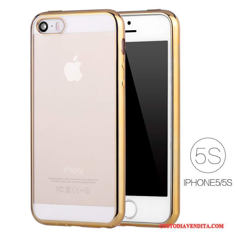 Custodia iPhone Se Silicone Telefono Placcatura, Cover iPhone Se Protezione Sottile Trasparente