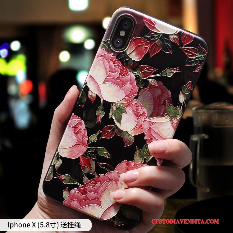 Custodia iPhone X Creativo Ornamenti Appesi Tutto Incluso, Cover iPhone X Silicone Anti-cadutatelefono