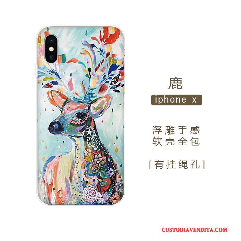 Custodia iPhone X Creativo Tutto Incluso Tendenza, Cover iPhone X Colore Morbidotelefono