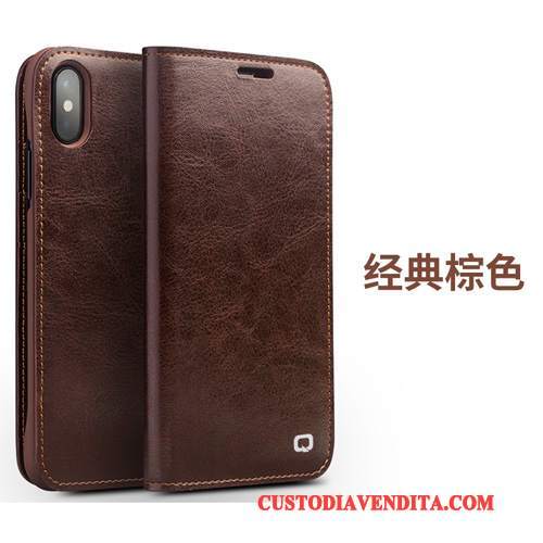 Custodia iPhone X Folio Affaritelefono, Cover iPhone X Pelle Carta Anti-caduta