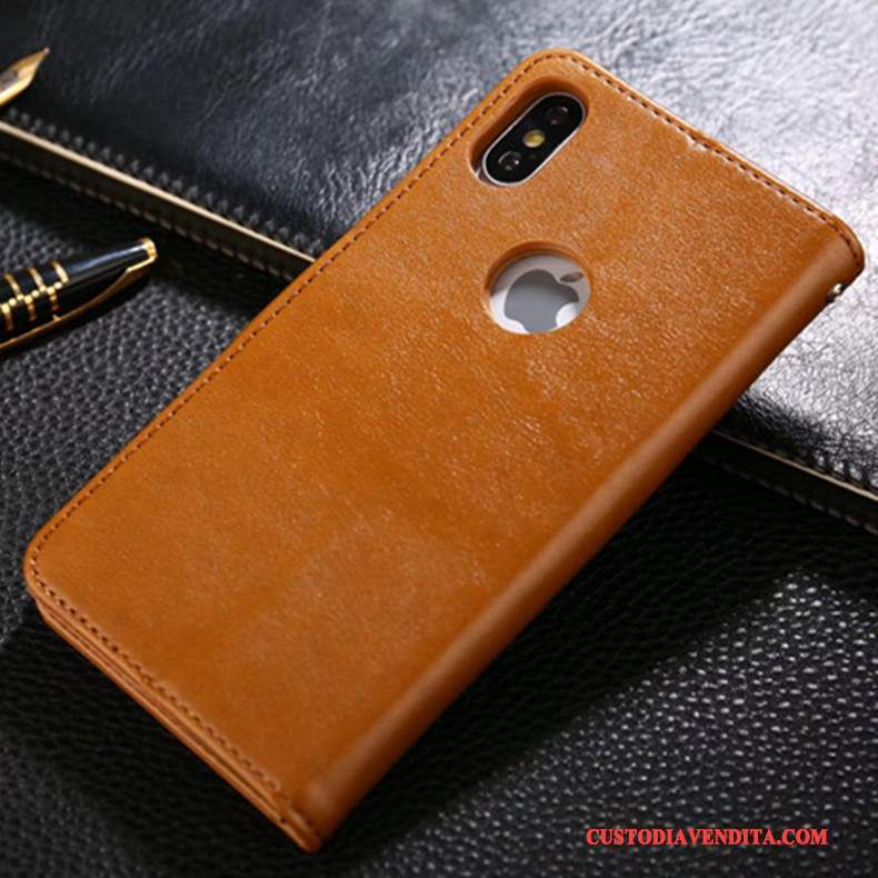 Custodia iPhone X Folio Morbido Anti-caduta, Cover iPhone X Pelle Affari