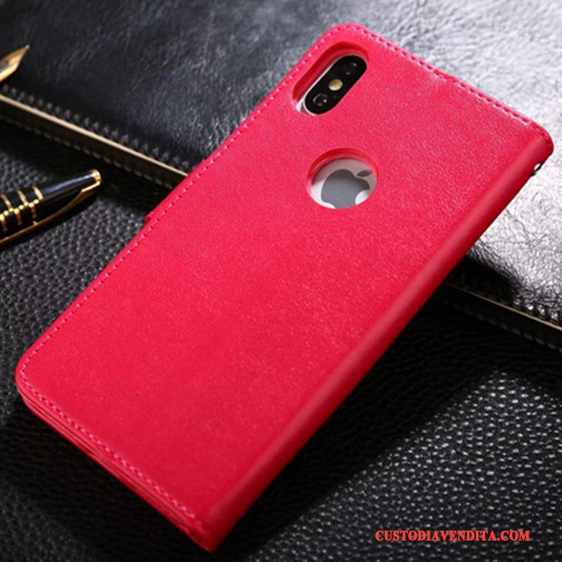 Custodia iPhone X Folio Morbido Anti-caduta, Cover iPhone X Pelle Affari