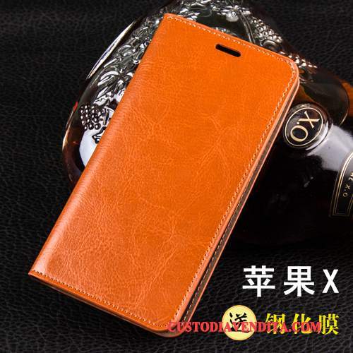 Custodia iPhone X Folio Tendenzatelefono, Cover iPhone X Pelle Anti-caduta