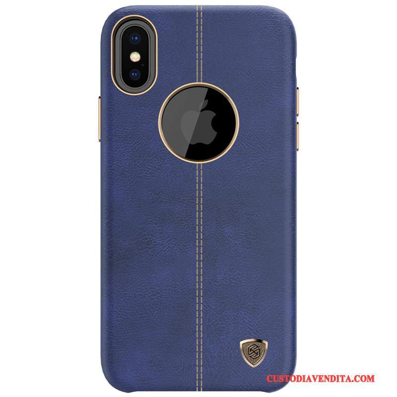 Custodia iPhone X Pelle Anti-caduta Di Personalità, Cover iPhone X Creativo Blutelefono