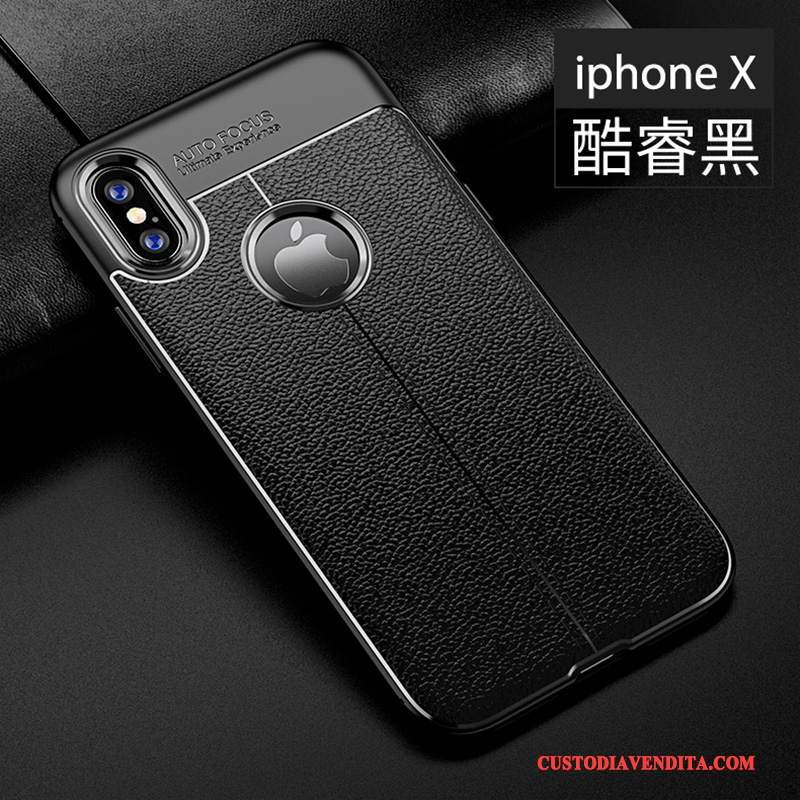 Custodia iPhone X Pelle Modello Nuovo, Cover iPhone X Silicone Marchio Di Tendenzatelefono