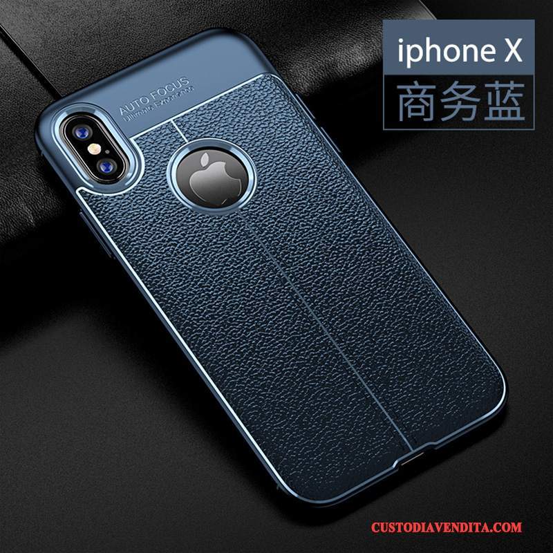 Custodia iPhone X Pelle Modello Nuovo, Cover iPhone X Silicone Marchio Di Tendenzatelefono