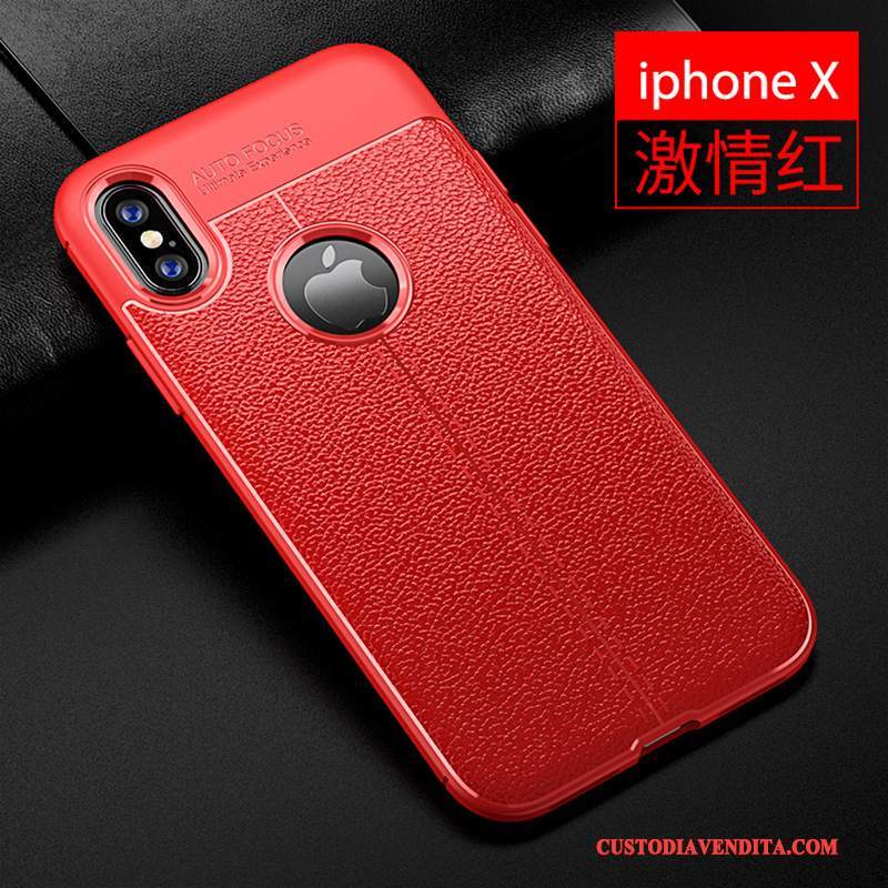 Custodia iPhone X Pelle Modello Nuovo, Cover iPhone X Silicone Marchio Di Tendenzatelefono