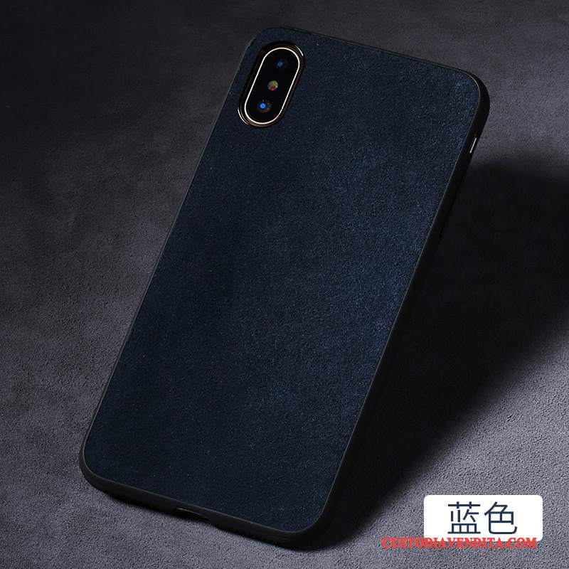 Custodia iPhone X Pelle Telefono Tendenza, Cover iPhone X Silicone Grigio Tutto Incluso