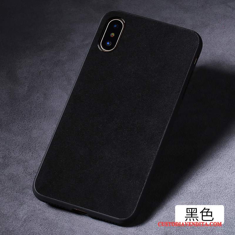 Custodia iPhone X Pelle Telefono Tendenza, Cover iPhone X Silicone Grigio Tutto Incluso