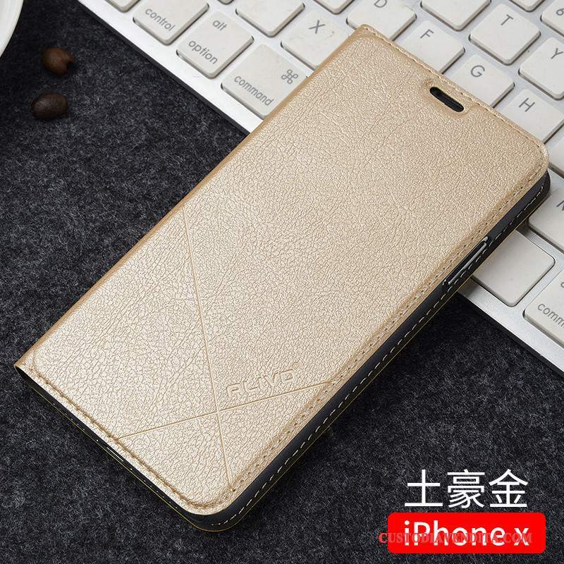 Custodia iPhone X Pelle Telefono Tutto Incluso, Cover iPhone X Folio Anti-caduta Tendenza