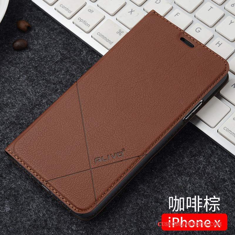 Custodia iPhone X Pelle Telefono Tutto Incluso, Cover iPhone X Folio Anti-caduta Tendenza