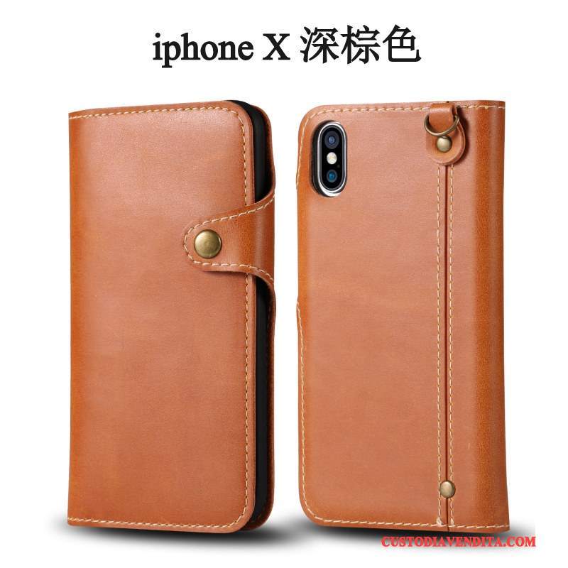 Custodia iPhone X Protezione Telefono Ornamenti Appesi, Cover iPhone X Pelle Tendenza Morbido