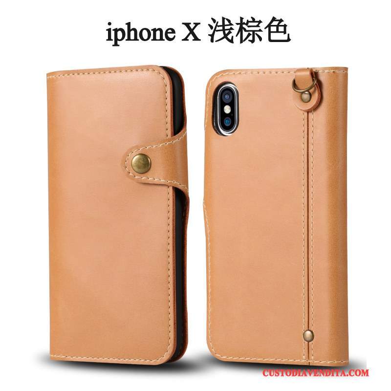 Custodia iPhone X Protezione Telefono Ornamenti Appesi, Cover iPhone X Pelle Tendenza Morbido