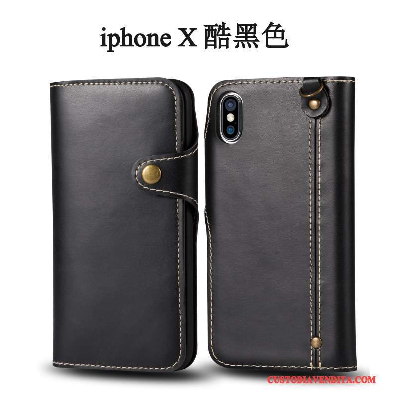 Custodia iPhone X Protezione Telefono Ornamenti Appesi, Cover iPhone X Pelle Tendenza Morbido