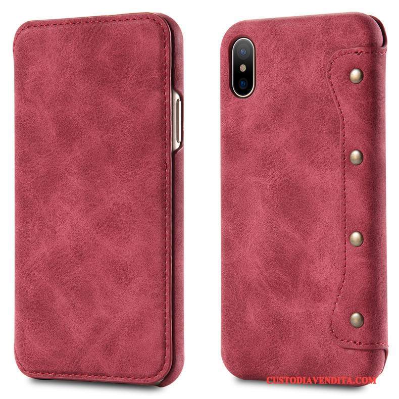 Custodia iPhone X Protezione Telefono Tendenza, Cover iPhone X Pelle Anti-caduta Semplici