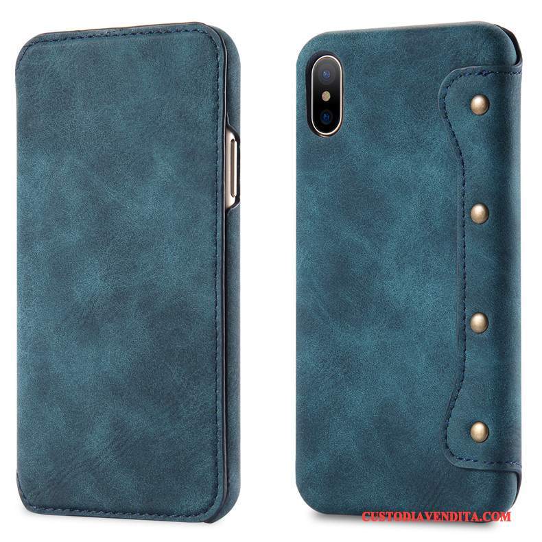 Custodia iPhone X Protezione Telefono Tendenza, Cover iPhone X Pelle Anti-caduta Semplici