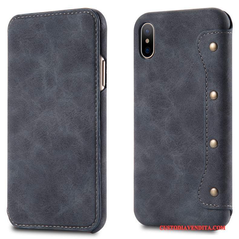 Custodia iPhone X Protezione Telefono Tendenza, Cover iPhone X Pelle Anti-caduta Semplici