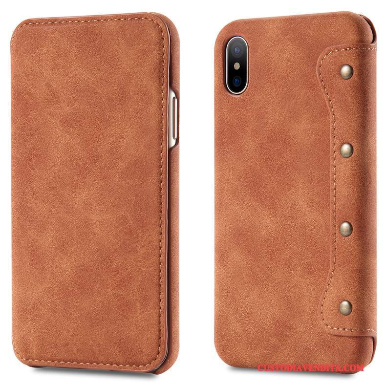 Custodia iPhone X Protezione Telefono Tendenza, Cover iPhone X Pelle Anti-caduta Semplici