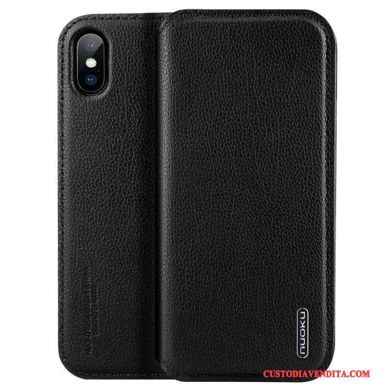 Custodia iPhone X Protezione Tendenza Sveglia, Cover iPhone X Pelle Affari