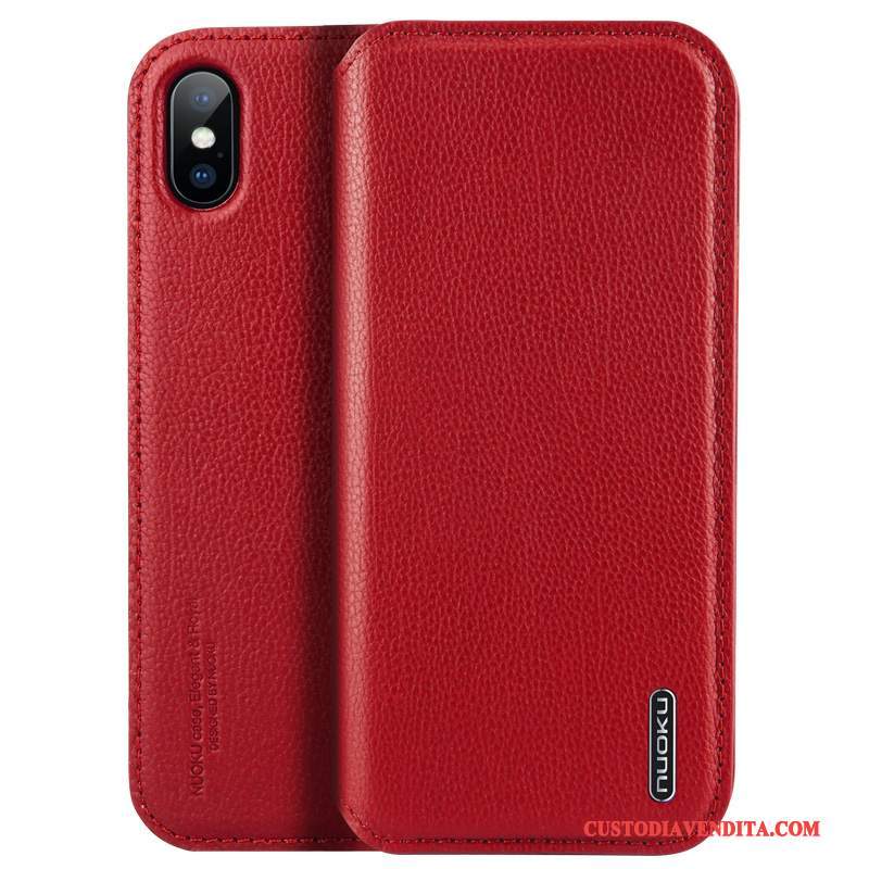 Custodia iPhone X Protezione Tendenza Sveglia, Cover iPhone X Pelle Affari