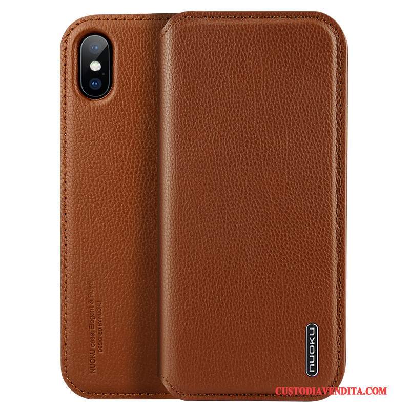 Custodia iPhone X Protezione Tendenza Sveglia, Cover iPhone X Pelle Affari