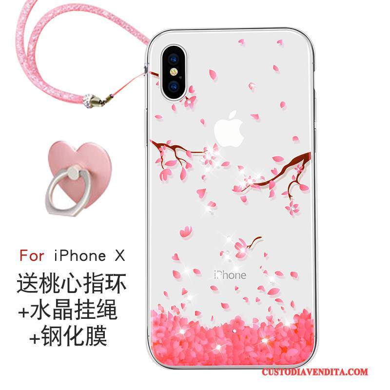 Custodia iPhone X Rosa Nuovo, Cover iPhone X Marchio Di Tendenzatelefono