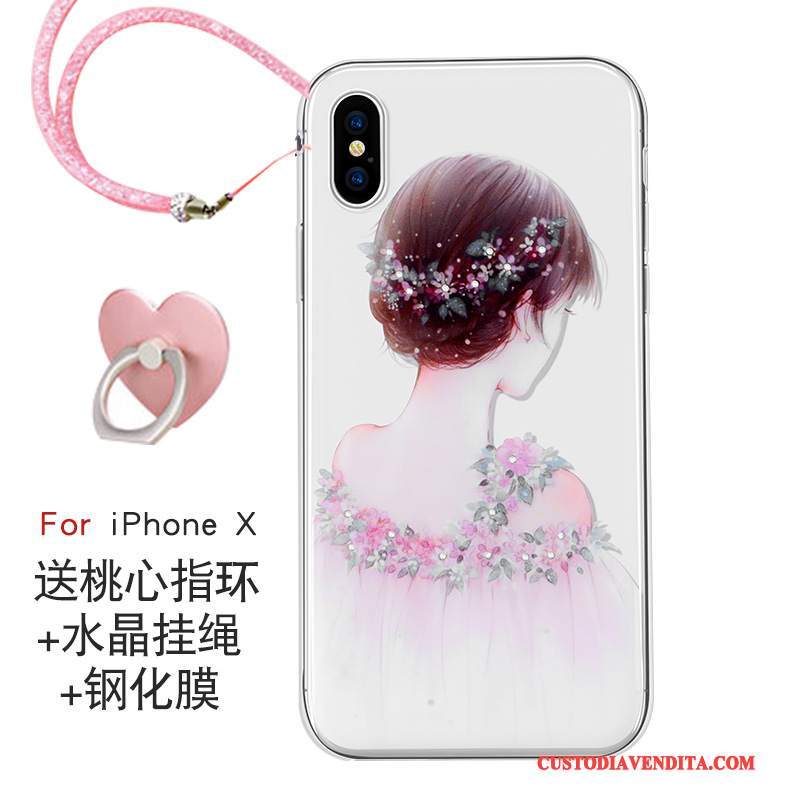 Custodia iPhone X Rosa Nuovo, Cover iPhone X Marchio Di Tendenzatelefono