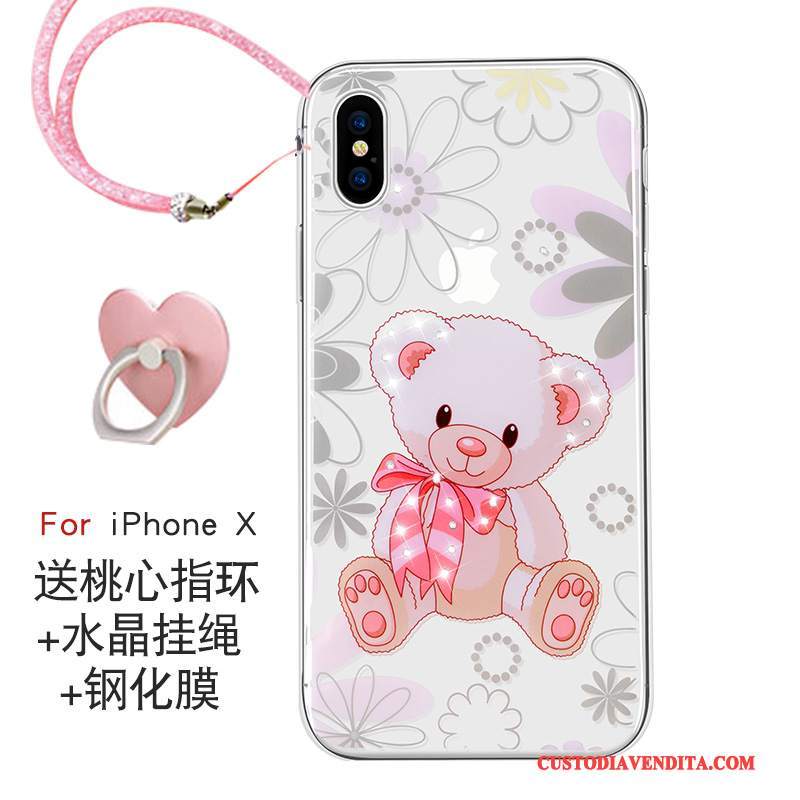 Custodia iPhone X Rosa Nuovo, Cover iPhone X Marchio Di Tendenzatelefono