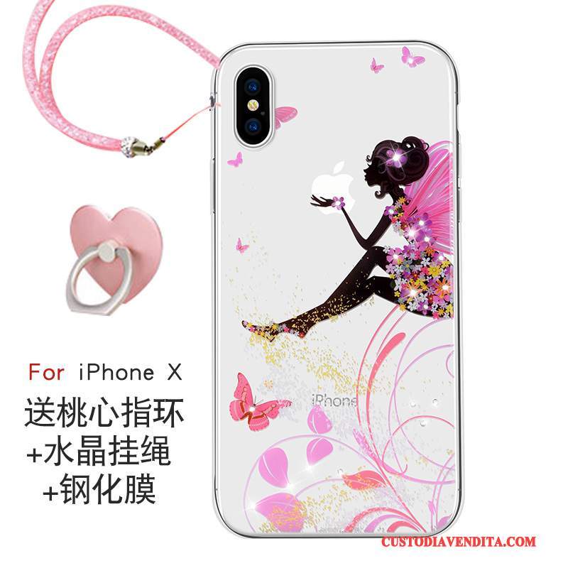 Custodia iPhone X Rosa Nuovo, Cover iPhone X Marchio Di Tendenzatelefono