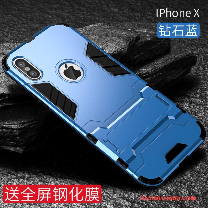 Custodia iPhone X Silicone Anti-caduta Nero, Cover iPhone X Protezione Marchio Di Tendenza Tutto Incluso