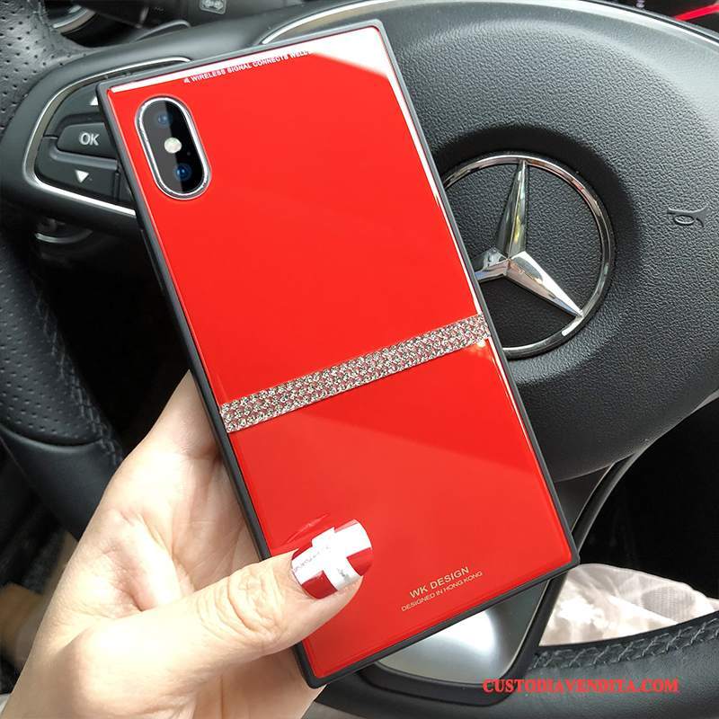 Custodia iPhone X Silicone Lusso Nuovo, Cover iPhone X Stella Vetro