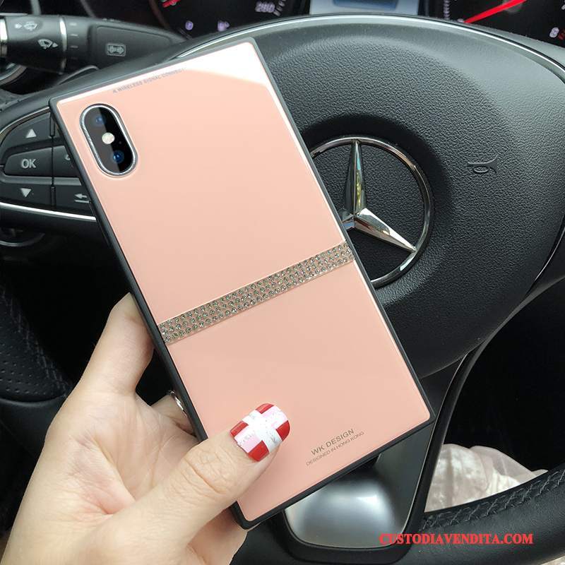 Custodia iPhone X Silicone Lusso Nuovo, Cover iPhone X Stella Vetro