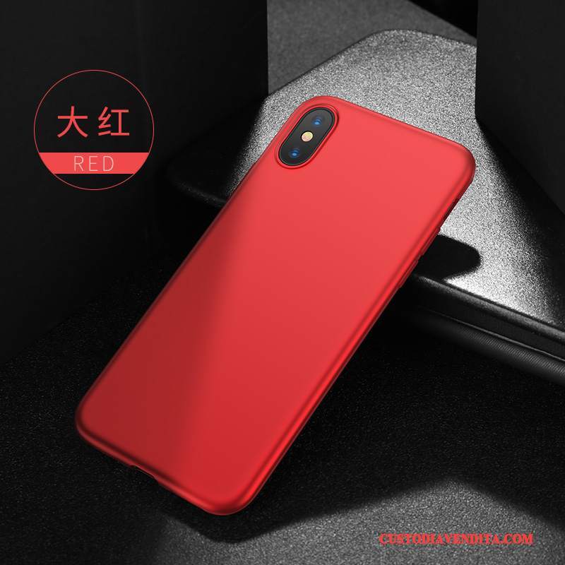 Custodia iPhone X Silicone Macchiati Rosso, Cover iPhone X Telefono Morbido