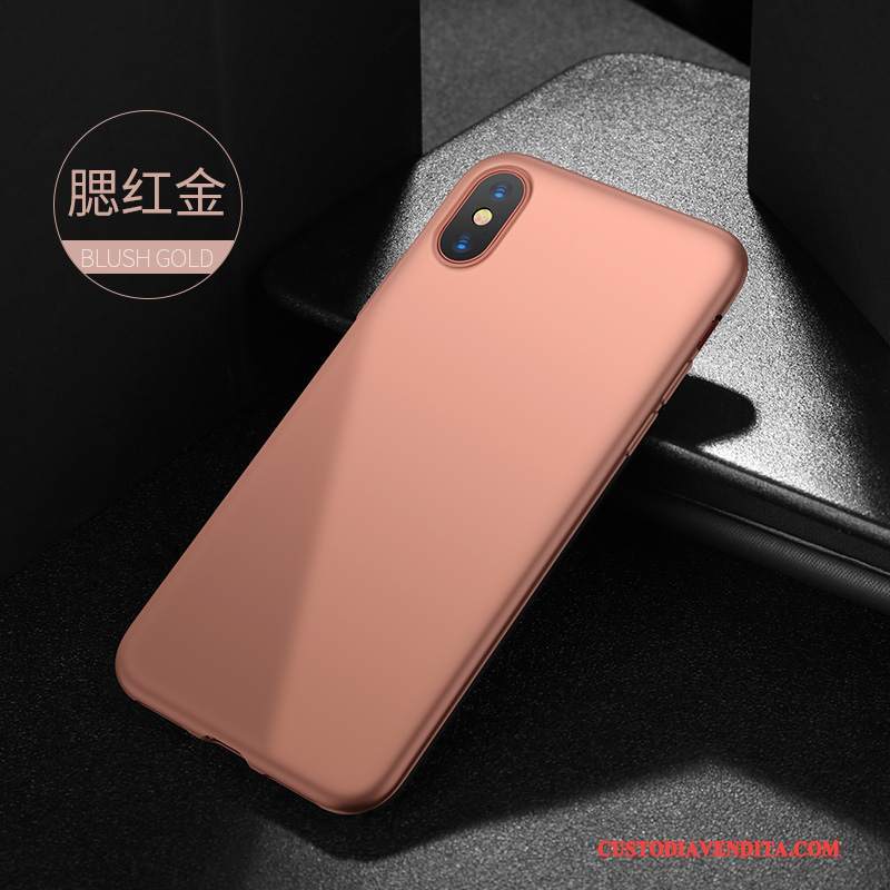 Custodia iPhone X Silicone Macchiati Rosso, Cover iPhone X Telefono Morbido