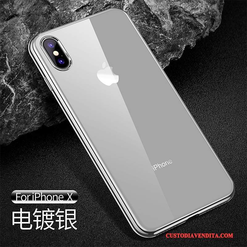 Custodia iPhone X Silicone Morbido Bianco, Cover iPhone X Protezione Trasparentetelefono