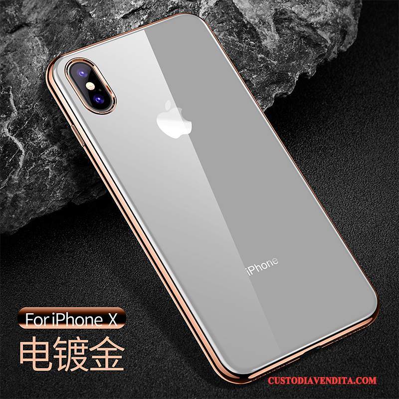 Custodia iPhone X Silicone Morbido Bianco, Cover iPhone X Protezione Trasparentetelefono