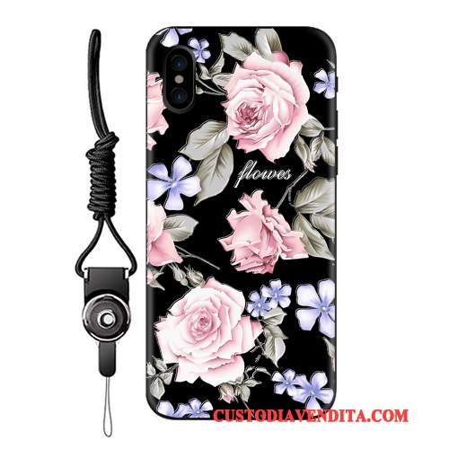 Custodia iPhone X Silicone Morbido Ornamenti Appesi, Cover iPhone X Protezione Telefono Tendenza